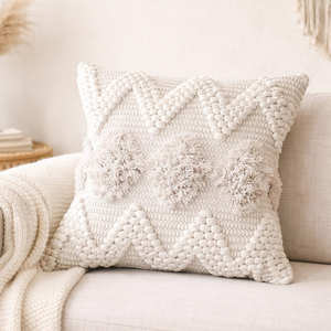 Housse de coussin bohème à motif géométrique croisé, housse de coussin décorative tissée texturée, coussin d'appoint bohème pour canapé - Product Image 4