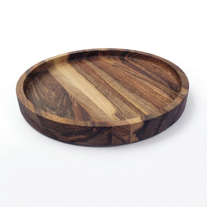 Plateau de service artisanal en gros, personnalisé OEM ODM, plateau rond en bois, plateau décoratif minimaliste DECORYUG - Product Image 1
