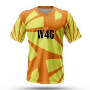 Red Black Geometric Baseball Jersey Men's Short Sleeve V-Neck Moisture Wicking Sublimated Print Adult Regular Fit - Product Image 4