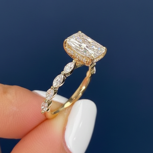 Anillo de Compromiso con Diamante Cultivado en Laboratorio de 2.30CT, Certificado IGI, VVS2, Color F, Oro de 14K, Chapado en Rodio, Anillo Clásico para Mujer - Product Image 3