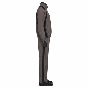 Conjunto cortavientos de poliéster/algodón personalizado al por mayor, conjunto de dos piezas con malla interior para hombre, impermeable, con cremallera, para otoño, con capucha, para correr - Product Image 2