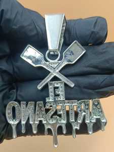 Pendentif personnalisé avec lettres, serti de moissanite VVS, en argent sterling 925, style hip hop pour homme - Product Image 4