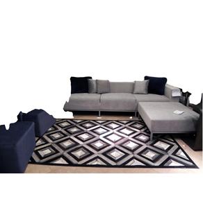 Alfombra de Cuero Vacuno Hecha a Mano, Alfombra de Piel de Vaca con Parches de Cuero, para Dormitorio y Decoración del Hogar - Product Image 3