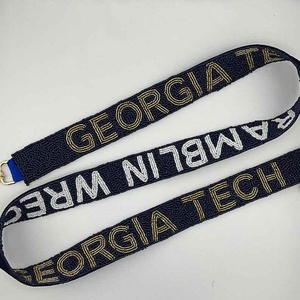Custom Beaded Polyester Lanyard Embroidered Name Badge Strap Pin Buckle Bag Strap for Party <b>Game</b> Day At Competitive Prices - Product Image 2