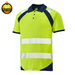 Wholesale Shorts Sleeve <b>Work</b> <b>Clothes</b> Hi Vis <b>Construction</b> Reflective Polo Shirt - Product Image 2