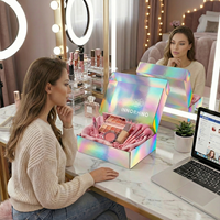 Boîte d'expédition personnalisée en carton ondulé avec lamination mate holographique étanche pour déballage e-commerce, cadeaux et artisanat |   Papier en rouleau plat
