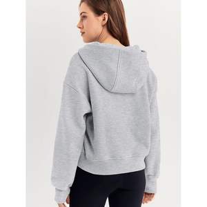 เสื้อสเวตเตอร์แบบสวมหัวซิปครึ่งโอเวอร์ไซส์ทันสมัยสำหรับผู้หญิงสไตล์ราชินีประจำวันพร้อมฮู้ดมีกระเป๋าสำหรับเสื้อผ้าฤดูใบไม้ร่วง - Product Image 3