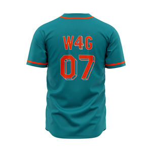 Custom Men's Baseball Jerseys Quick Dry Breathable Anti Bacterial Plus Size Sublimation Printed Polyester/Cotton Short Sleeve - Product Image 3