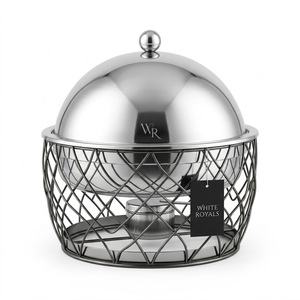 Elegant Mirror Polish Round Chafer Stainless Steel <b>Buffet</b> Server Food <b>Warmer</b> with Stand for Ramadan Catering Wedding Party - Product Image 1