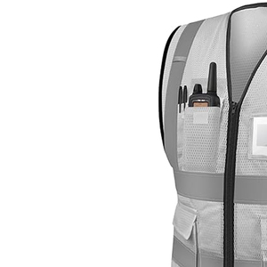 Chaleco de Seguridad Reflectante de Alta Visibilidad, Transpirable, con Bolsillos, Logotipo Personalizado, Color Personalizado, Poliéster de Alta Calidad, Impermeable y Cómodo - Product Image 6