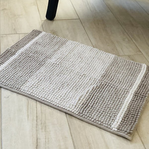 Ensemble de tapis de salle de bain modernes rayés en microfibre, fabriqués à la machine, écologiques, absorbants et antidérapants, pour cuisine et toilettes - Product Image 2