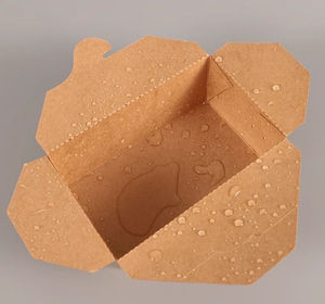 Caja de Embalaje de Papel Kraft Ecológica Biodegradable de Alta Gama, Contenedor de Alimentos, Envase para Almuerzo, Personalizable, con Laminado Mate y Grabado - Product Image 1