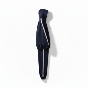 Ensemble de survêtement pour homme en coton épais, deux pièces, avec sweat à capuche zippé, personnalisé, de luxe, haute qualité, comprenant un sweat à capuche et un pantalon de survêtement. - Product Image 6