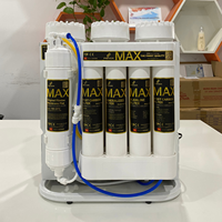 Filter Air Karbon Aktif Alkali 6-Lapisan, Mudah Dipasang, Pemurni Air Rumah Tangga, Manual, Dinding, 200 GPD