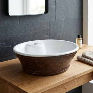 Modern Brown Ceramic <b>Table</b> Top Wash Basin Artistic Countertop Sink Premium Bathroom Vessel Bowl Lavabo - Product Image 6