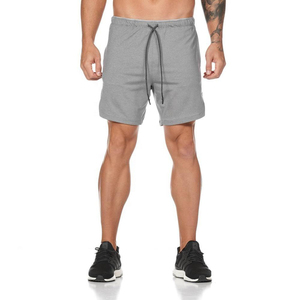 Shorts d'été 100 % polyester en toile unie, écologiques, pour hommes, de haute qualité, décontractés, pour affaires et occasions sociales, taille élastique, séchage rapide, pour la gym - Product Image 1