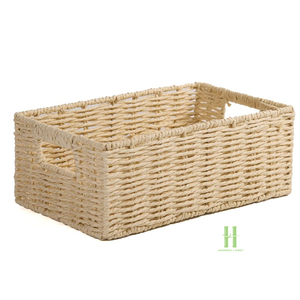 TOP SELLING Natural Paper Rope Organizer Basket Handmade Eco-Friendly Decorative <b>Storage</b> <b>Bin</b> for Bedroom Shelving - Product Image 4