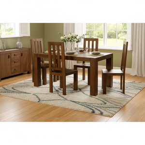 Modern Solid Wood Dining <b>Table</b> Set 6 Seater Rectangular Wooden Dining <b>Table</b> with Chairs Eco-Friendly Durable - Product Image 2