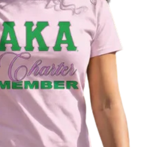 T-shirt imprimé pour femme en coton premium, rose clair et vert, motif 'Charter Member', style décontracté et tendance - Product Image 5