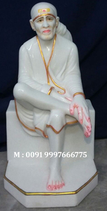 Beautiful Shining Marble Sai Nath Baba Statue - Product Image 3