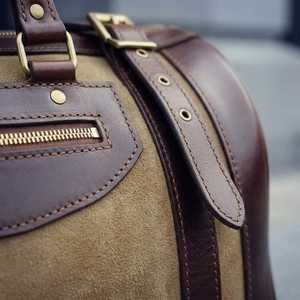 Heavy Duty Canvas Genuine <b>Leather</b> Travel <b>Bag</b> Vintage Unisex Large Capacity Weekender <b>Duffel</b> Luggage <b>Bag</b> LCTB-0175 - Product Image 6