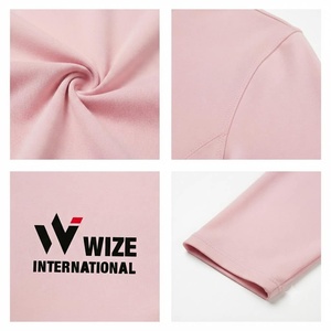WIZE INTERNATIONAL Women's Pink Long Sleeve <b>Turtleneck</b> <b>Top</b> Breathable Knitted Polyester Front Logo Pullover - Product Image 5