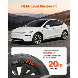 Copricerchi Tesla Model Y 2025 da 20 Pollici, Set da 4 Pezzi, Stile Sostitutivo, Coprimozzi R20 a Scatto per Auto - Product Image 2