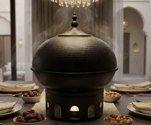 Cacerola de metal con tapa de diseño moderno, muy popular, para servir comida en el hogar, hoteles, restaurantes, con soporte para velas, ideal para fiestas. - Product Image 5