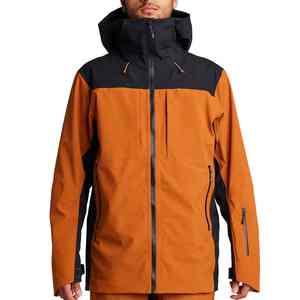 Chaqueta de esquí impermeable de estilo casual y delgado para hombre, personalizada al por mayor, de softshell, deportiva, transpirable, cortavientos, para snowboard, tipo plumón. - Product Image 1