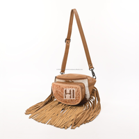 Sac banane en cuir de vachette bohème, sac de voyage à bandoulière avec franges en daim