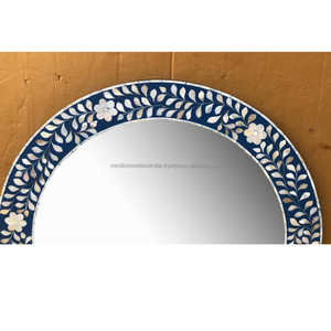 Miroir mural moderne fait à la main de luxe orné d'os incrusté pour salle de bain Design Art déco pour un décor élégant Infusion - Product Image 3