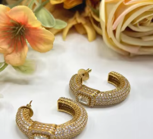 Stylish Best Quality Gold Finish With Stones Look Earrings for Women And Girls for Party Modern Party Wear Collection - Product Image 2
