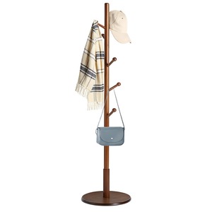 Perchero moderno con ganchos de madera y estante para almacenamiento en la entrada, estilo industrial, marco de metal negro - Product Image 6