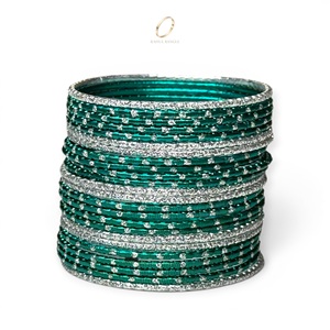 Juego de Brazaletes de Acero Inoxidable Verde para Niñas, Joyería de Moda India para Fiestas, Fabricante Mayorista - Product Image 2