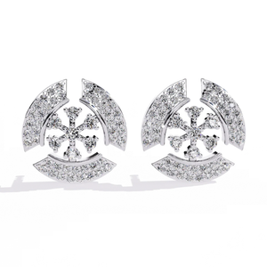 อาจเรเทลต่างหูเพชรธรรมชาติทอง 14K 0.49 กะรัต ทรงบริลเลียนท์ คัท เซเลสเชียล บลูม สี H ความใส VS-SI เครื่องประดับหรูหราสง่างาม - Product Image 3