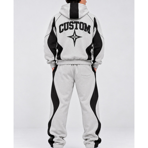 Conjunto Deportivo Oversize para Hombre con Bordado y Cremallera, Ropa Urbana, Fabricante de Ropa con Logotipo Personalizado y Marca Privada - Product Image 4