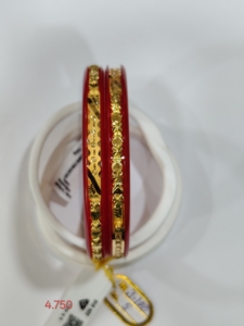 Bracelets en or massif 22 carats, rouge, style Pola, pour femmes, bijoux de mariage traditionnels bengalis, vintage, LISA JEWELLERS, authentiques, purs - Product Image 3