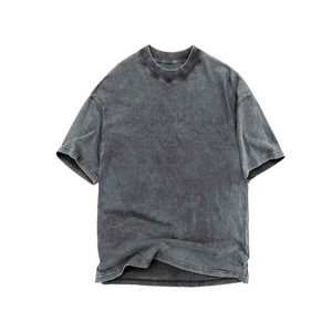 T-shirt pour homme en coton lourd vintage délavé à l'acide, coupe oversize, streetwear, avec motif graphique - Product Image 6