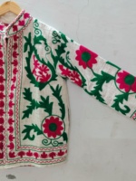 Blouson bomber brodé éco-responsable fait main pour femmes |   Artisanat indien, design floral folklorique |   Coton ethnique automne/hiver