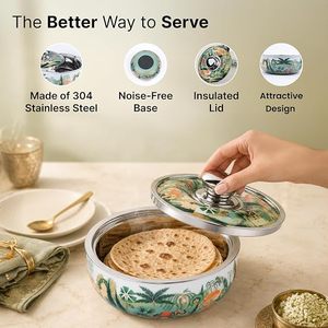 Casserole en émail orientale avec couvercle en acier inoxydable, 24 cm, design durable - Product Image 2