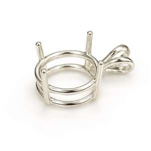 Bulk Order Supplier 925 Sterling Silver Round Blank Bezel Pendant Semi Mount For Stone Setting Bulk Silver <b>Settings</b> Manufacture - Product Image 1