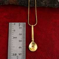 Pendentif cuillère plaqué or, thème alimentaire, collier vintage en alliage, bijoux de mode unisexe