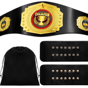 Custom Championship Belt Wrestling Boxing MMA Champion Title Premium Leather Gold <b>Metal</b> <b>Plates</b> Personalized Logo OEM Maker <b>Metal</b> - Product Image 1