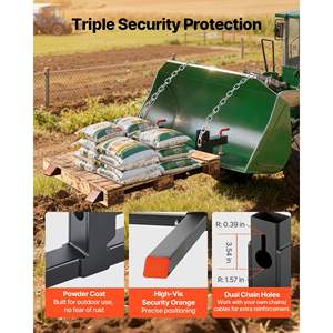 Accessori per Trattori Pesanti, Benna per Caricatore, Forche per Pallet con Morsetto da 2000 Libbre, Lunghezza Totale 43 Pollici, Stabilizzatore Regolabile - Product Image 6