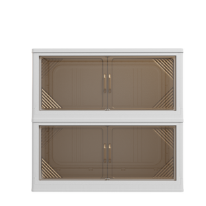 247QT Set di 2 Armadietti di Stoccaggio in Plastica Trasparente da 31,5 Pollici di Larghezza, Organizzatori Pieghevoli per Armadio con Scatole Impilabili - Product Image 4