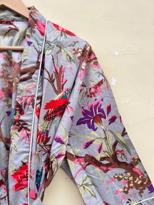 Bata Kimono de Algodón 100% Tejido con Estampado de Dibujos Animados para Mujer, Camisón de Verano Hecho a Mano, Cuello en V, Cintura Elástica, Largo hasta la Rodilla, Suave - Product Image 2