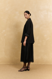 Ensemble 2 pièces pour femme, pantalon et haut tissé à col cranté, manches longues, couleur unie, respirant, blazer - Product Image 4