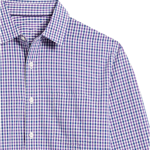 Chemise décontractée pour homme, anti-plis, à carreaux imprimés, col rabattu, simple boutonnage, manches longues, à carreaux bleu violet, boutonnée - Product Image 6
