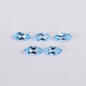 Topaze bleu ciel naturelle de qualité supérieure, taille marquise facettée 10x5 MM, pierre précieuse en vrac pour la fabrication de bijoux, bagues, boucles d'oreilles, pendentifs - Product Image 1