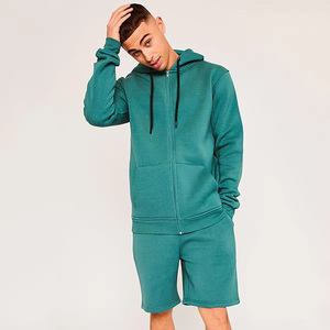 Ensemble 2 pièces pour homme de haute qualité, style streetwear américain délavé à l'acide, respirant, 100% coton tricoté, short et pantalon, couleur personnalisée Saint - Product Image 5